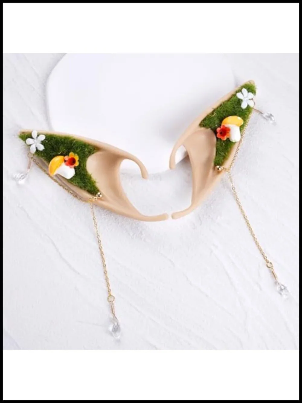 Renaissance Mushroom Crown Cosplay Costume Headpiece Fairy Elf Earrings Set